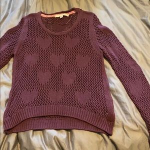 Lauren Conrad Maroon Sweater with heart detail